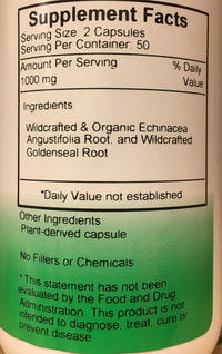 Thumbnail for Christopher's Original Formulas Echinacea and Goldenseal - 100 Vegetarian Capsules