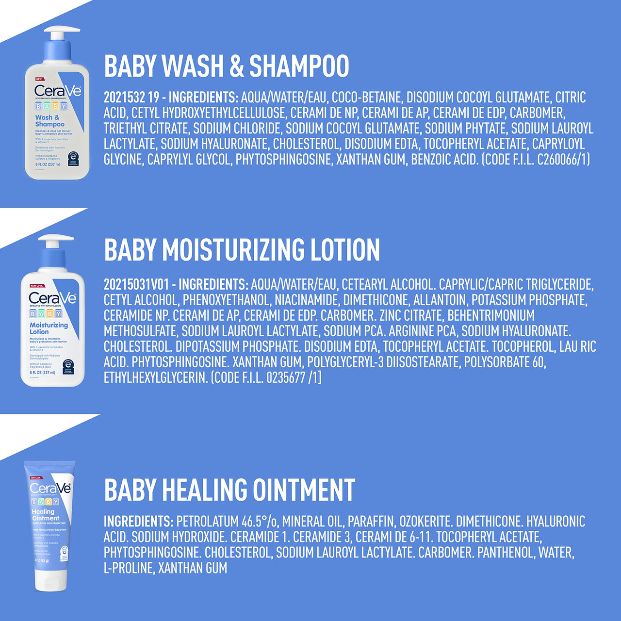 CeraVe Baby Bath Set, 8oz Wash & Shampoo + 8oz Moisturizing Lotion + 3oz Healing Ointment, Fragrance, Parabens, Phthalates, & Tear Free Baby Bath Essentials