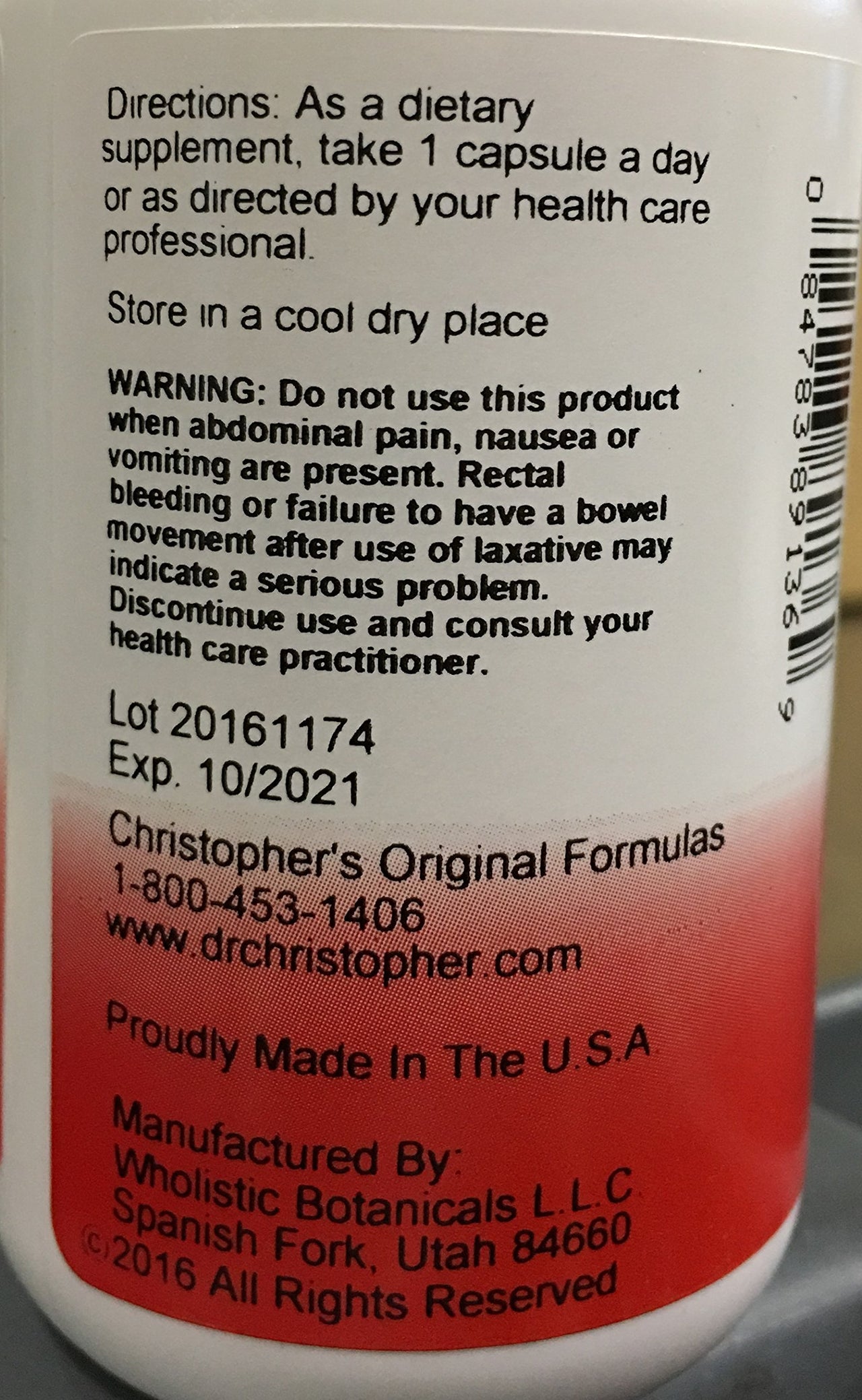 Christopher's Original Formulas Quick Colon Part 1, Colon Health Support, 100 Veg Caps