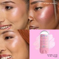 Thumbnail for NYX PROFESSIONAL MAKEUP Buttermelt Glaze Stix, Non-Greasy Highlighter Stick With Up To 8HR Make Up Wear - 04 My Melt Era (Pink)