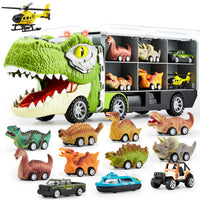 Thumbnail for JOYIN 13 in 1 Dinosaur Toys for Kids 3-5, Transport Dinosaur Carrier Truck with 12 Pull Back Cars, Toddler Toys 3-4， Birthday Gifts for 3 4 5+ Year Old Boys