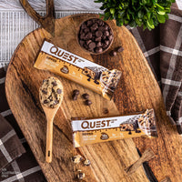 Thumbnail for Quest Nutrition Dipped Chocolate Chip Cookie Dough Protein Bars, 18g Protein, 3g Net Carbs, Gluten Free, 1.76 Oz, 12 Count