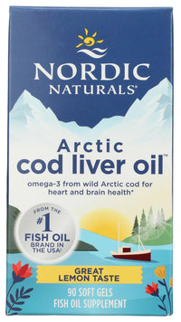 Thumbnail for Nordic Naturals, Cod Liver Oil Arctic Lemon 1000mg, 90 Softgels
