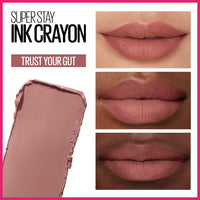 Thumbnail for Maybelline Super Stay Ink Crayon Lipstick Makeup, Precision Tip Matte Lip Crayon with Built-in Sharpener, Longwear Up To 8Hrs, Trust Your Gut, Mauve Nude Pink, 1 Count