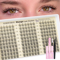 Thumbnail for Natural Lash Clusters Kit Wispy Eyelash Clusters Fairy Cluster Eyelash Extensions Kit C Curl Lash Extension Kit Waterproof Individual Lashes (With Tweezers)