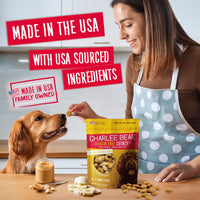 Thumbnail for Charlee Bear Crunch Grain Free Dog Treats, Peanut Butter and Banana, 8 Ounce Resealable Bag, Low Calorie Training Treats for Dogs, Limited Ingredient, Healthy, Crunchy Dog Snacks, Made in USA