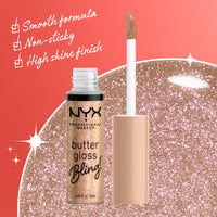 Thumbnail for NYX PROFESSIONAL MAKEUP Butter Gloss Bling Lip Gloss, Non Sticky and Shiny Vegan Lip Makeup - Bring The Bling