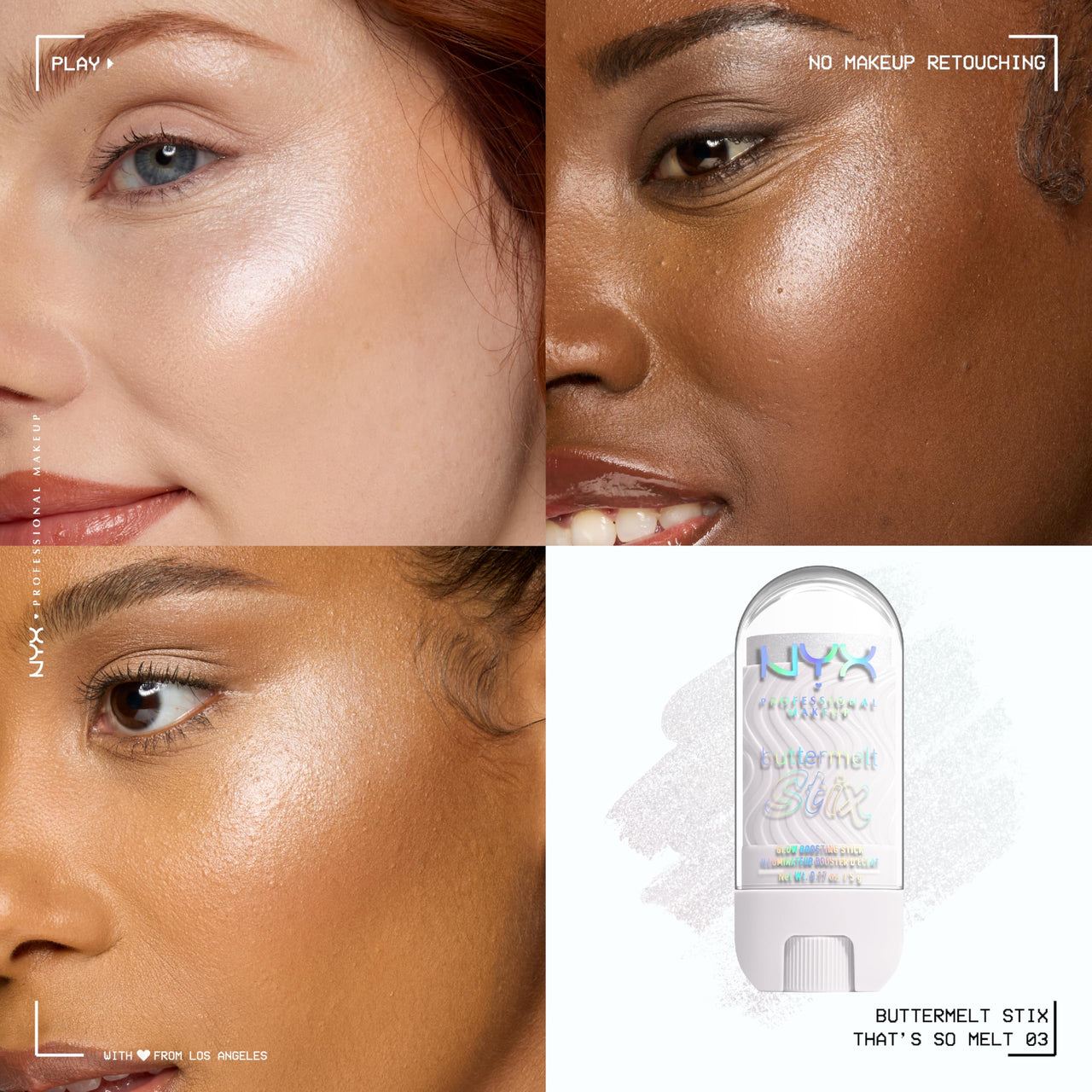 NYX PROFESSIONAL MAKEUP Buttermelt Glaze Stix, Non-Greasy Highlighter Stick With Up To 8HR Make Up Wear - 03 That's So Melt (White)