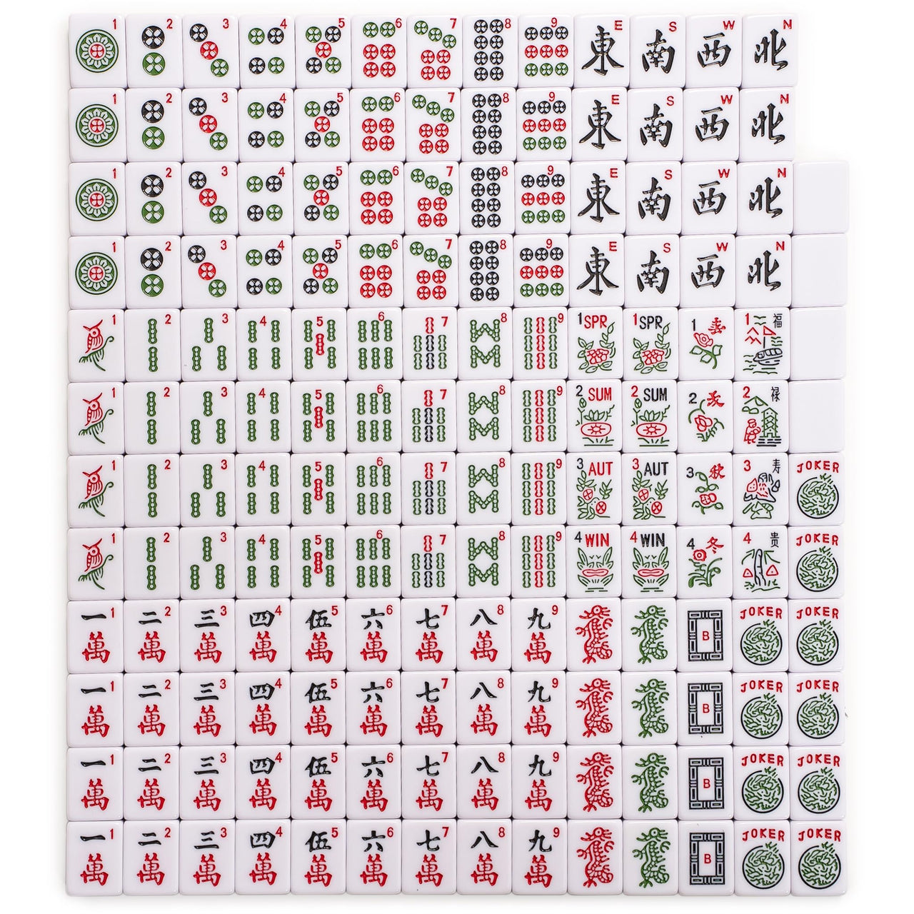 Yellow Mountain Imports American Mahjong Set, Harbor Tide with Beige and Blue Canvas Tote Bag - 4 All-in-One Racks with Pushers, Wright Patterson Scoring Coins, Dice, & Wind Indicator
