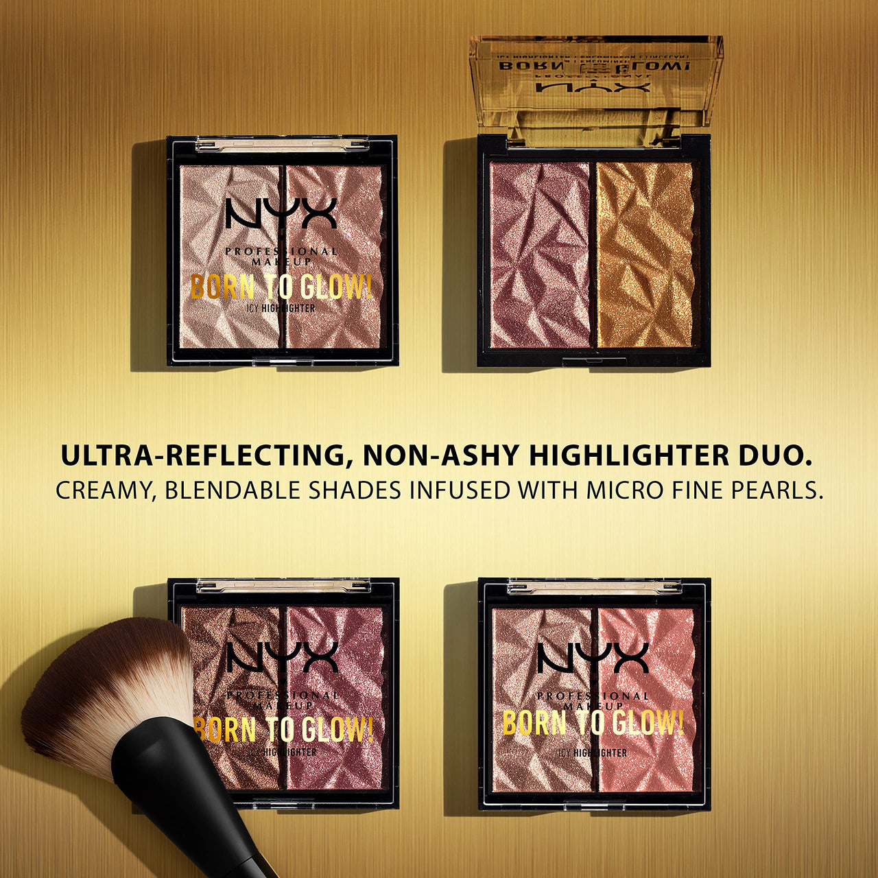 NYX PROFESSIONAL MAKEUP Born To Glow Icy Highlighter Duo - Bout The Bronze