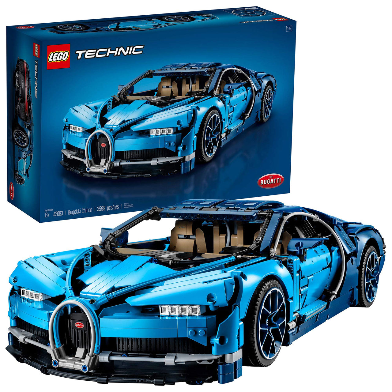 LEGO Technic Bugatti Chiron 42083 Race Car Building Kit and Engineering Toy, Adult Collectible Sports Car with Scale Model Engine (3599 Pieces)