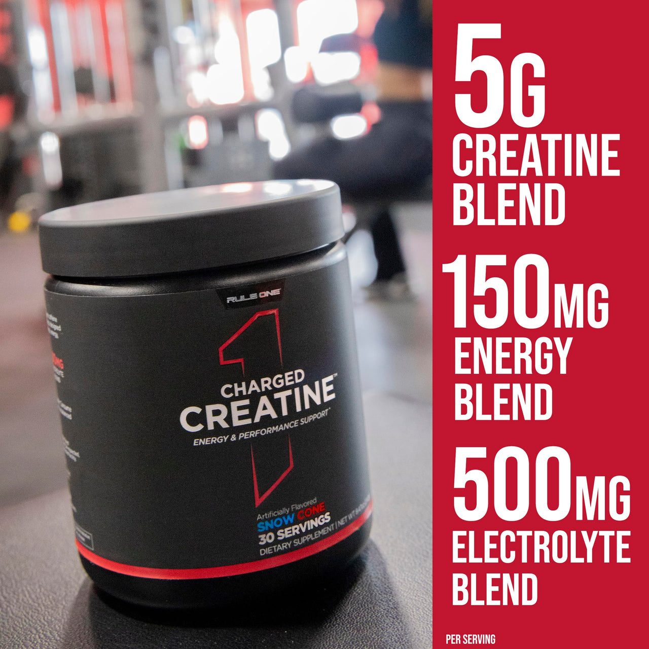 Rule 1 Proteins Charged Creatine - Multi-Function Workout Supplement with Creatine, Electrolyte, and Energy Blends for Intensity, Performance, & Hydration Support (30 Servings, Mandarin Mango)