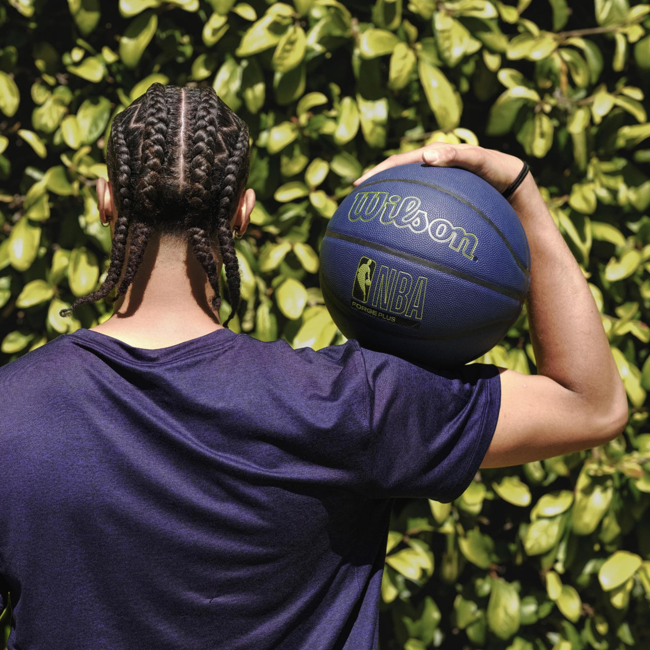 WILSON NBA Forge Plus Indoor/Outdoor Basketball - Navy Blue, Size 7-29.5"