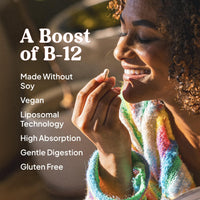 Thumbnail for KAL Liposomal Vitamin B12 2500 mcg, High Absorption, Liposomal Technology, Cellular Energy Support, Vegan Capsules, Gluten Free, Made Without Soy, 30 Servings