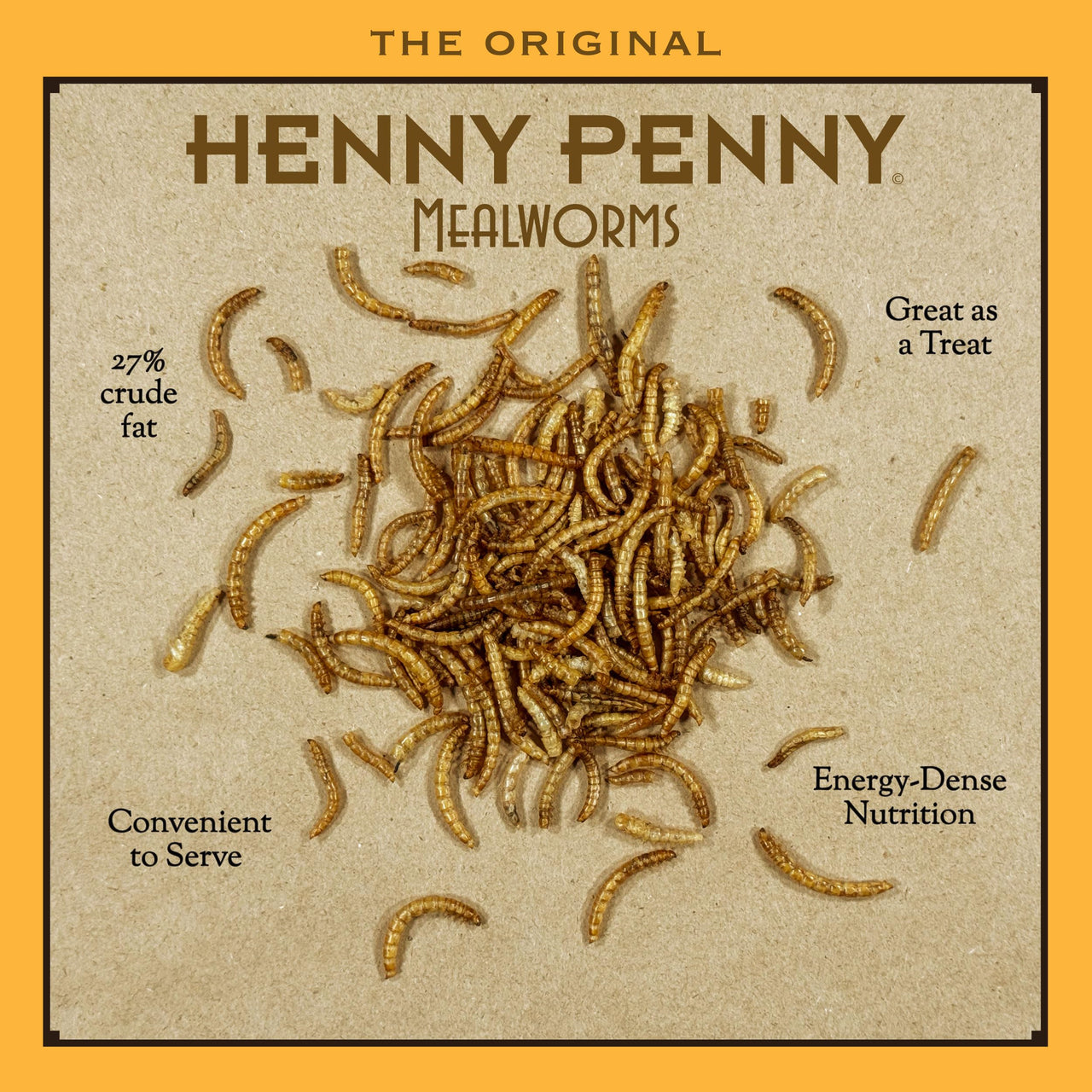 Volkman Henny Penny Mealworms, Mealworms for Chickens, Natural Protein, Freeze-Dried Meal Worms, 1.25lb Bags