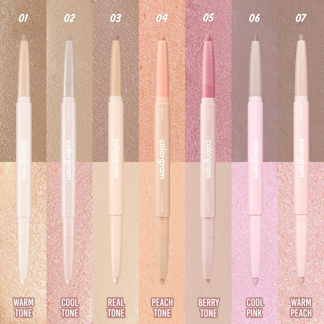 COLORGRAM Under Eye Highlighter Stick 06 Cool Pink | Silky-Smooth Long-Lasting Highlighter & Contouring Stick for Smudge-Proof, Shining Daily Makeup | K-Beauty Face Highlighters & Luminizers
