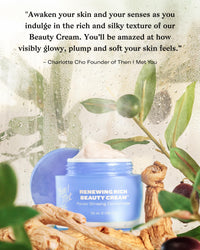 Thumbnail for Then I Met You Renewing Rich Beauty Cream, Deep Hydration Korean Moisturizer with Quad Ginseng Complex, Fast Absorbing Vegan-Cruelty-Free Plant-Based Antioxidant, Alcohol Free Skincare for Exfoliated