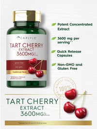 Thumbnail for Carlyle Tart Cherry Extract Capsules | 200 Count | Non-GMO and Gluten Free Formula | Traditional Herb Supplement