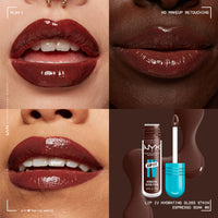 Thumbnail for NYX PROFESSIONAL MAKEUP Lip IV Hydrating Glossy Lip Stain with 12HR Hydration - Espresso Soak (Brown)