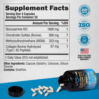 Thumbnail for Glucosamine Chondroitin MSM Collagen | HSA | Joint Support Supplement 2800 mg | Made in USA | FSA Approved Product Items | Flexibility Nutritional Vitamins | For Men & Women, 120 Capsules