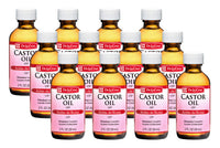 Thumbnail for De La Cruz Castor Oil - 100% Pure Expeller Pressed Castor Oil for Nourishing Skin, Hair, Eyelashes, and Eyebrows - Natural Laxative USP Grade, 2 FL Oz (12 Glass Bottles)