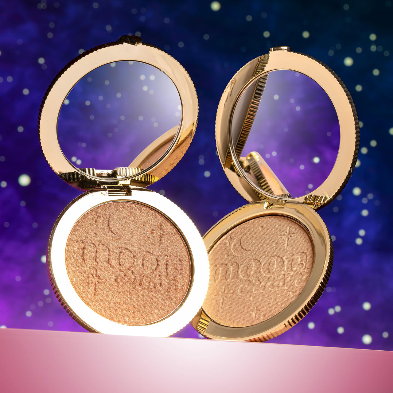 Too Faced Moon Crush Highlighter | Sheer, Powder, Glossy Glow, Highlighter Makeup 0.24 Ounce, Shooting Star
