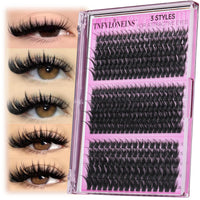 Thumbnail for TNFVLONEINS Lash Clusters Wispy Eyelash Clusters Spiky Individual Lashes Clusters D Volume Cluster Eyelash Extensions DIY Cluster Extension Thick Eyelash Cluster (10-16MM,3 Styles)