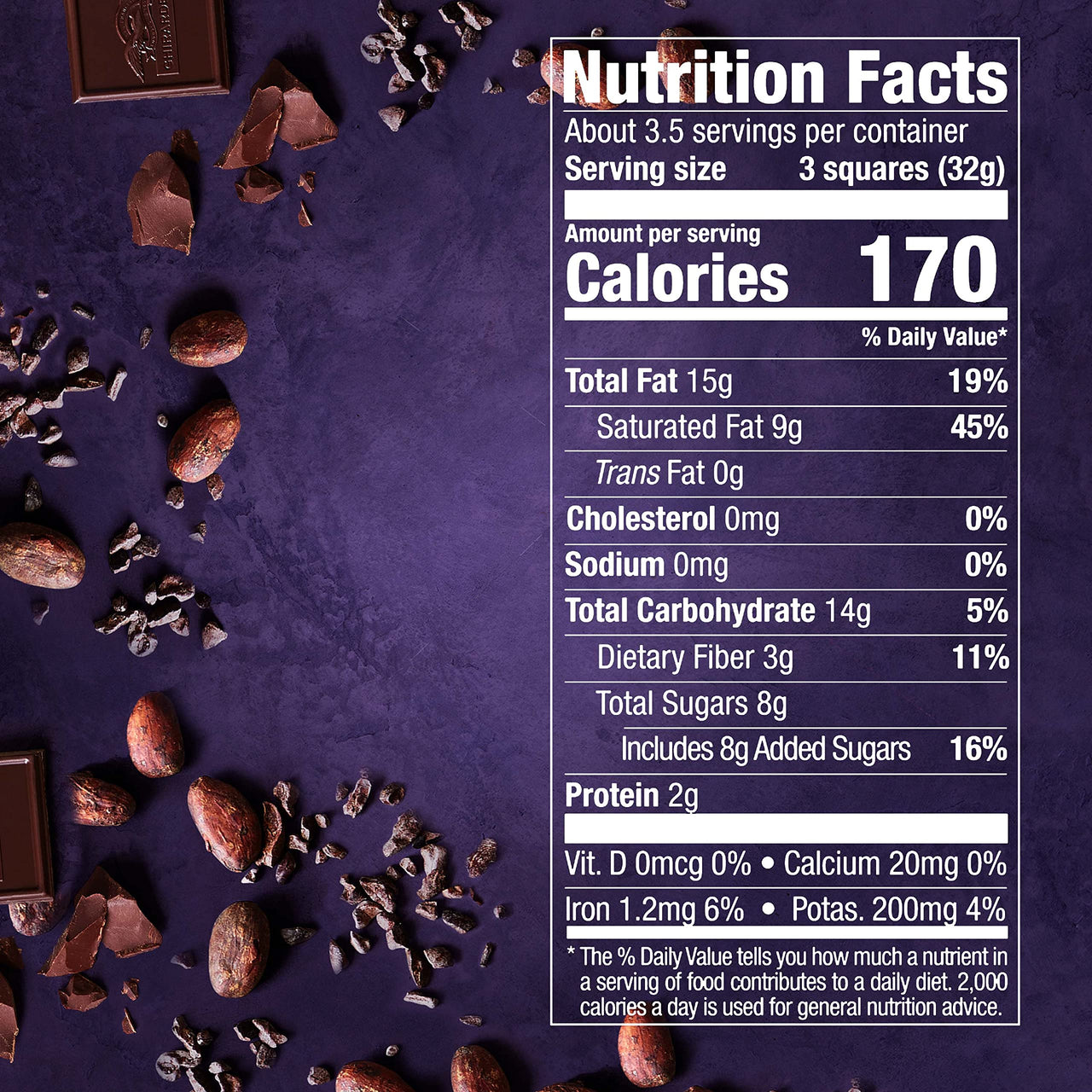 GHIRARDELLI Intense Dark Chocolate Squares, 72% Cacao Chocolate for Holiday Gifts and Stocking Stuffers, 4.1 Oz Bag (Pack of 6)