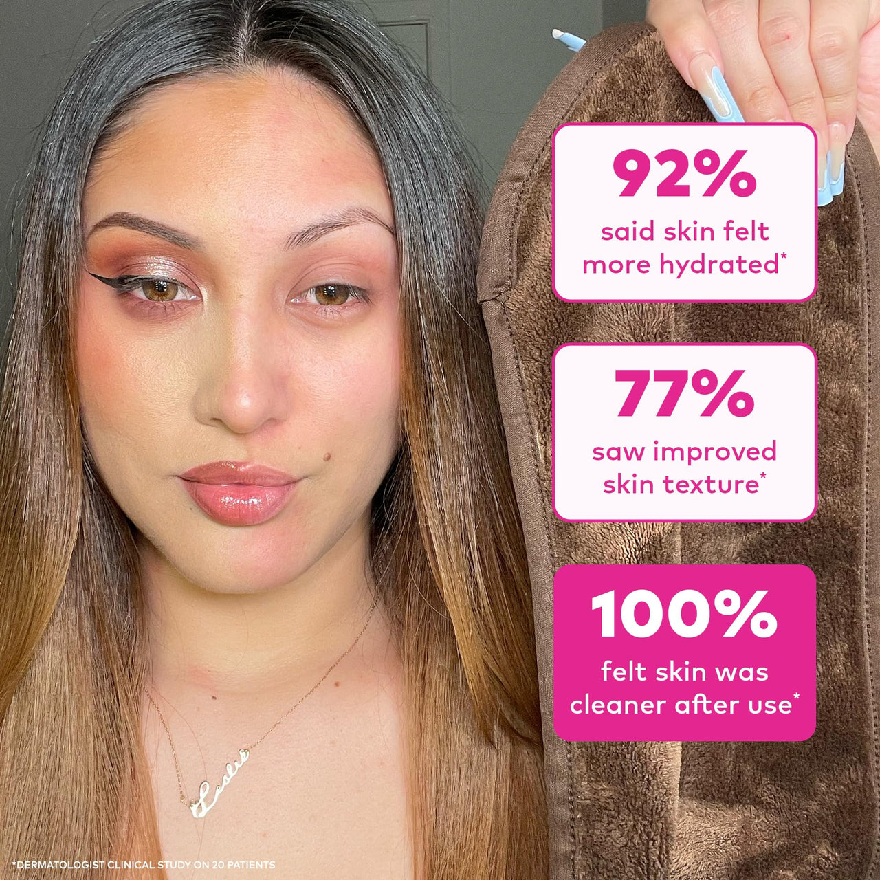 The Original MakeUp Eraser PRO, Effortlessly Remove All Makeup Using Only Water, Including Waterproof Mascara, Eyeliner, Foundation, Lipstick, Sunscreen,and More! Mocha, 1ct.