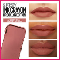 Thumbnail for Maybelline Super Stay Ink Crayon Lipstick Makeup, Precision Tip Matte Lip Crayon with Built-in Sharpener, Longwear Up To 8Hrs, Achieve It All, Brown Nude, 1 Count