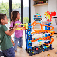 Thumbnail for Hot Wheels City Ultimate Garage Track Set with 2 Die-Cast Toy Cars & Car-Eating Dragon, Stores 50+ Vehicles, 4 Levels