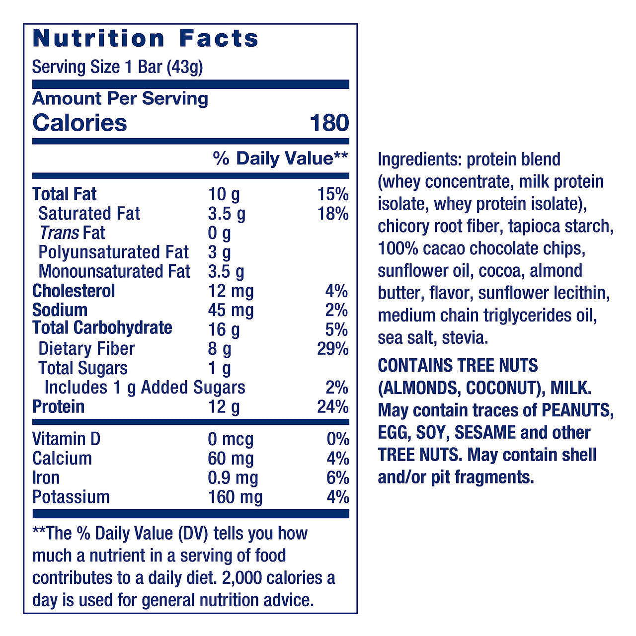 Life Extension Wellness Bar (Chocolate Brownie), 12 g of protein, 8 g of fiber, chocolate brownie flavor, 100% cacao chips, protein-rich, on-the-go snack, only 1 g of sugar, 6 bars