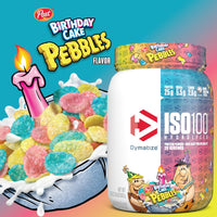 Thumbnail for Dymatize ISO100 Whey Protein Powder Isolate, Birthday Cake, 25g of Protein, 5 Pound, 5.5g BCAAs, Less Than 120 Cal., Gluten Free, 1g Fat, 1g Sugar, 2g Carb (75 Servings)