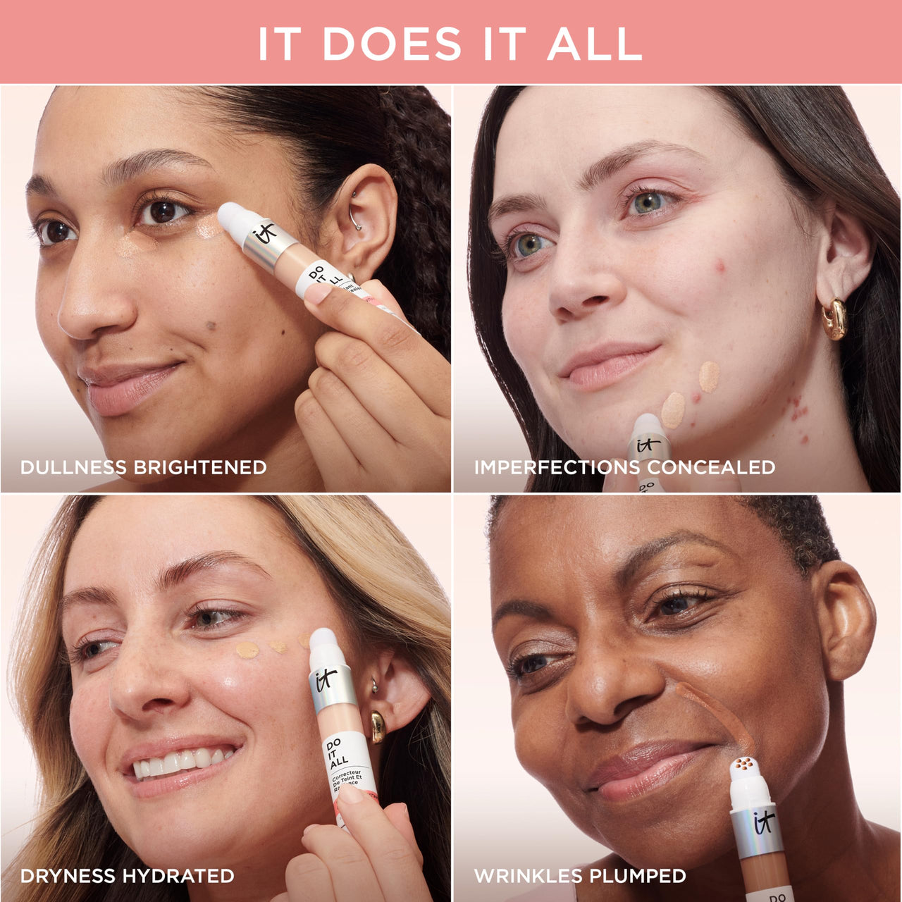IT Cosmetics Do It All Radiant Concealer ­­– Makeup Concealer – Hydrate & Brighten – Creaseless Medium Coverage & Radiant Finish ­­– Niacinamide & Hyaluronic Acid - Medium Tan Warm, 0.2 Fl Oz