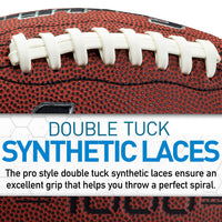 Thumbnail for Franklin Sports Youth Football - 1000 Junior Kids Football - Synthetic Leather Youth Junior Ball for Kids - Outdoor All-Weather Construction - Extra Grip - 1 Pack - Brown + White