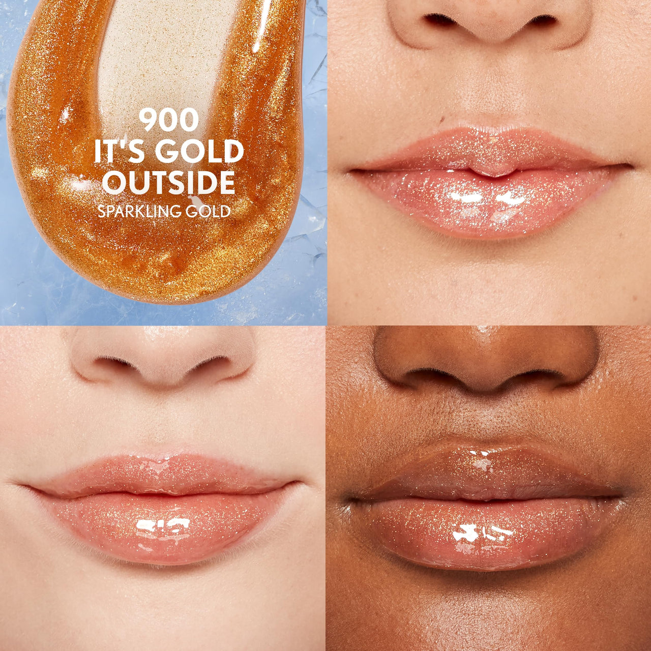 Covergirl Clean Fresh Yummy Plumper Lip Gloss, 900 It's Gold Outside, Shiny, Vegan Formula, Easy to Apply, Minty Flavor, 0.33oz