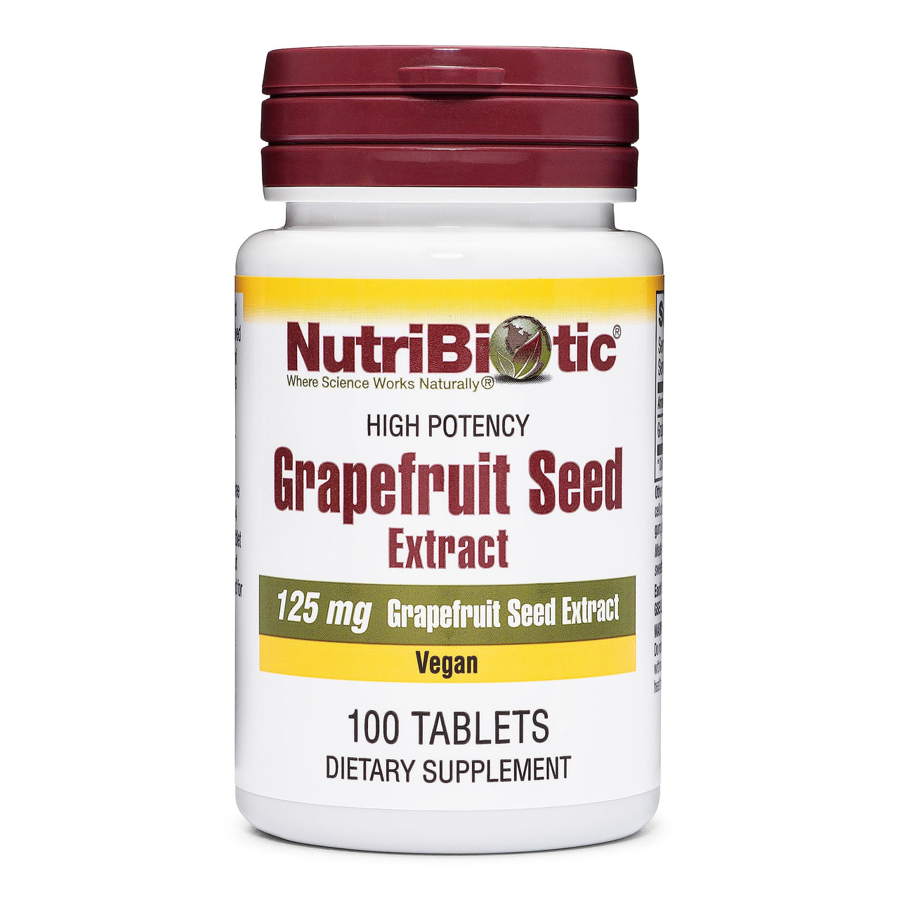 NutriBiotic – Grapefruit Seed Extract Tablets 125mg, 100 Count | Premium Grade GSE with Bioflavonoids | Potent Immune & Overall Health Support | Easy to Swallow | Vegan, Gluten Free, Non-GMO
