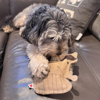 Thumbnail for SPOT Dura-Fused Leather Raccoon Dog Toy – Real Leather & Jute Fabric, Double-Stitched & Durable, Squeaky Interactive Chew Toy for Moderate Chewers, Small & Medium Dogs, Soft Stuffed Fetch Toy, 7.25in
