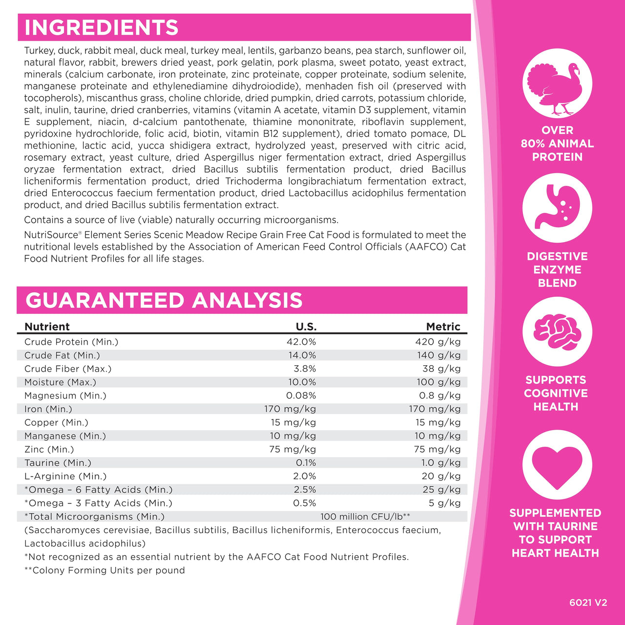 NutriSource Element Series Scenic Meadow Dry Cat Food, Turkey, Duck & Rabbit, 4LB