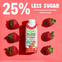 Thumbnail for Orgain Organic Kids Nutritional Protein Shake, Strawberry, Healthy Kids Snacks, 8g Dairy Protein, 3g of Fiber, 22 Vitamins & Minerals, No Soy ingredients, Gluten Free, Non-GMO, 8.25 Fl Oz (Pack of 12)