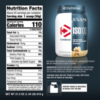 Thumbnail for Dymatize ISO100 Whey Protein Powder Isolate, Gourmet Vanilla, 25g of Protein, 20 Servings, 5.5g BCAAs, Less Than 120 Cal., Gluten Free, 1g Fat, 1g Sugar, 2g Carb