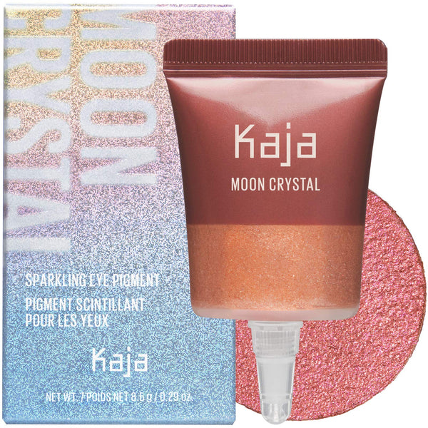 Kaja Eyeshadow - Moon Crystal | Sparkling Eye Pigment, Shimmering Rose Duo-chrome Finish, Highly Pigmented, Glitter, 04 Rose Quartz, 0.29 Oz