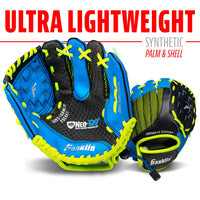 Thumbnail for Franklin Sports Neo-Grip Teeball Gloves, Blue, Right Hand Throw