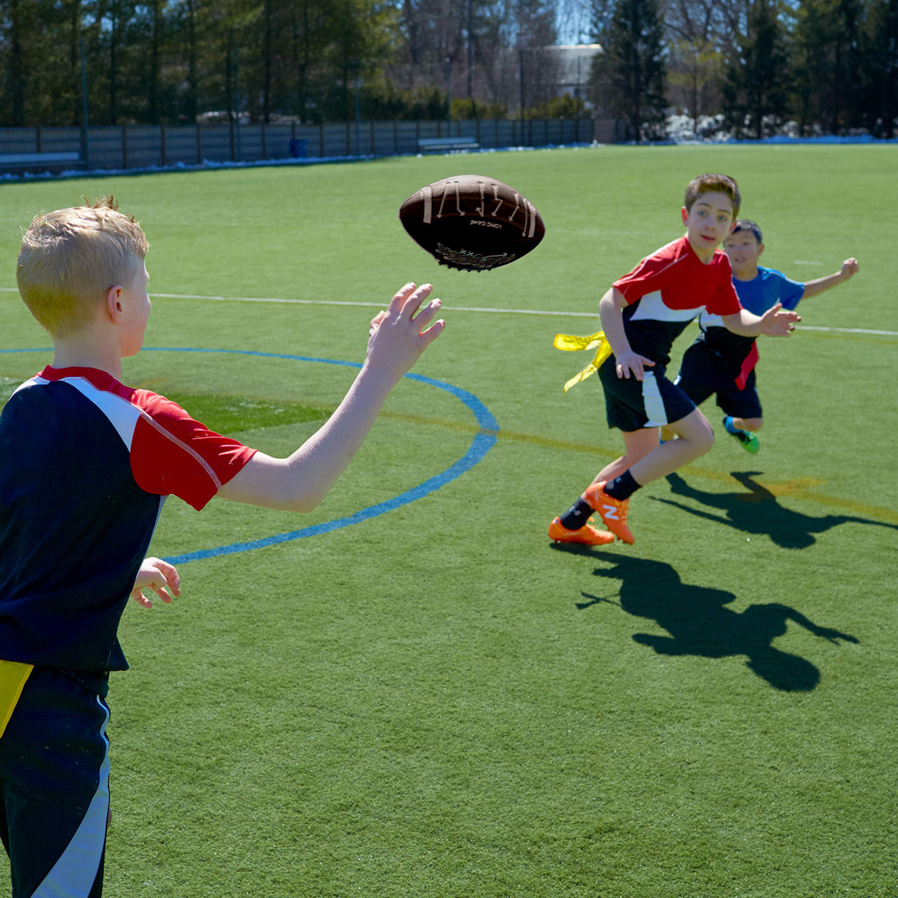 Franklin Sports Playbook Junior Football - Kids Youth Football with Play Diagrams - Junior Size Youth Soft Cover Ball for Kids - Playbook Ball with Air Pump Included