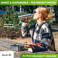 Thumbnail for Blockhütte Stainless Steel Lunch Box for Adults I 47oz I Bento Box 3 Compartments with free Sealing, Leak-Proof Container, Metal Lunchbox for Travel, Work, Eco-Friendly Meal Storage Solution