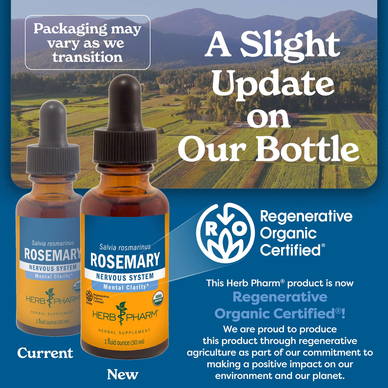 Herb Pharm Certified Organic Rosemary Liquid Extract, 1 Fl Oz (Packaging May Vary)