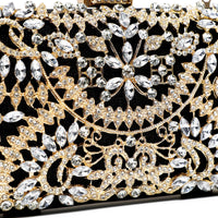 Thumbnail for Covelin Women's Rhinestone Decorated Evening Bag, Tote Shoulder Crossbody Handbag with Chain Pure Silver