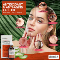 Thumbnail for Elastalift Concentrated Vitamin C + Turmeric Oil Anti Aging Facial Serum Skin Care Booster - Promote Clear & Brighten Skin Tone - Hydrate Dry Skin, Fight Redness, Restore Skin Strength - 1.75 Fl Oz