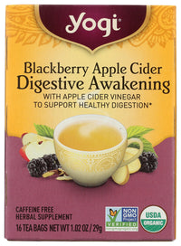 Thumbnail for Yogi Tea Organic Blackberry Apple Awakening Digestive Cider, 16 CT