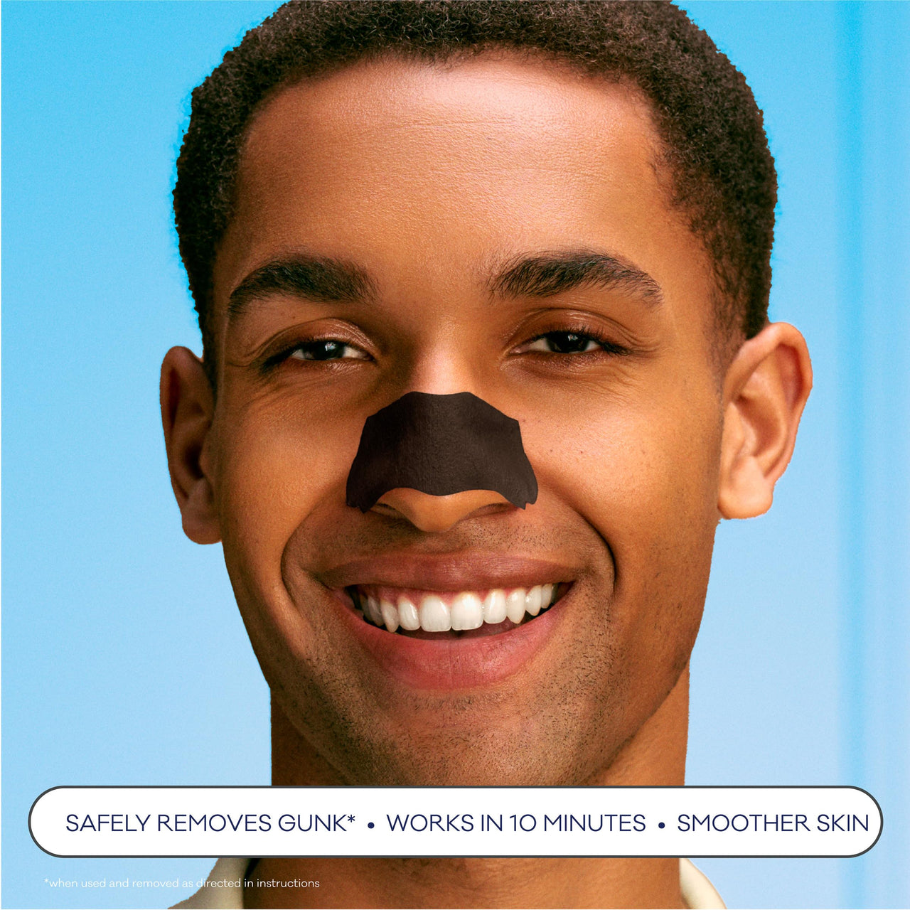 Bioré Charcoal Deep Cleansing Pore Strips for Men, Nose Strips for Blackhead Removal on Oily Skin, Features C-Bond Technology with Instant Pore Unclogging, 6 Count